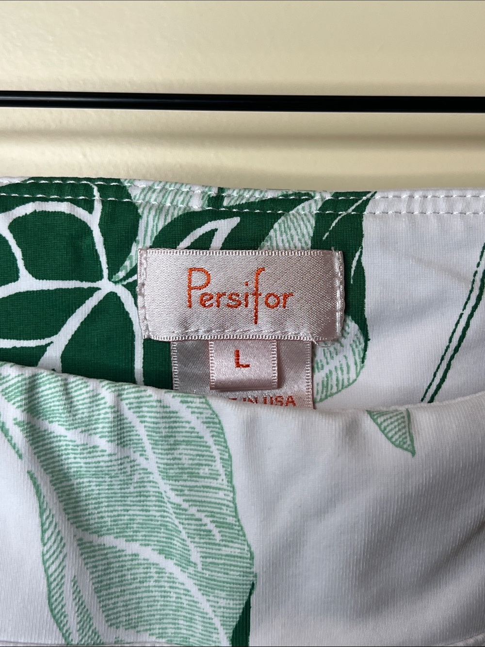 Persifor Tropical Leaf Wide Leg Pants Pull On Pants-Green/White - Picture 2 of 5
